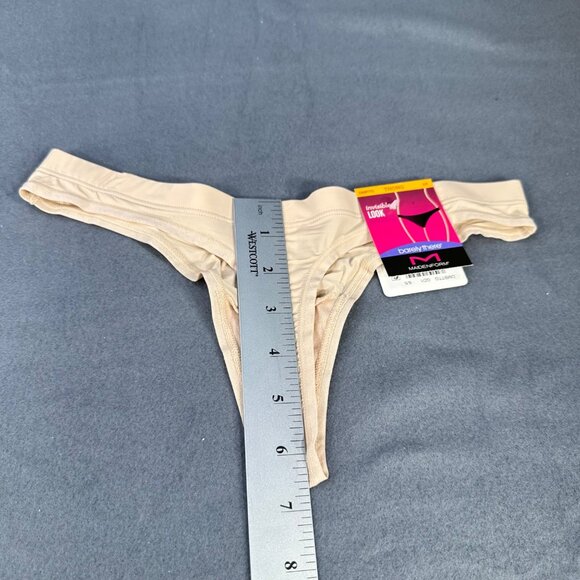 Maidenform Womens Size Small 5 Panty Thong Barely There Invisible Look Beige New - Picture 9 of 9